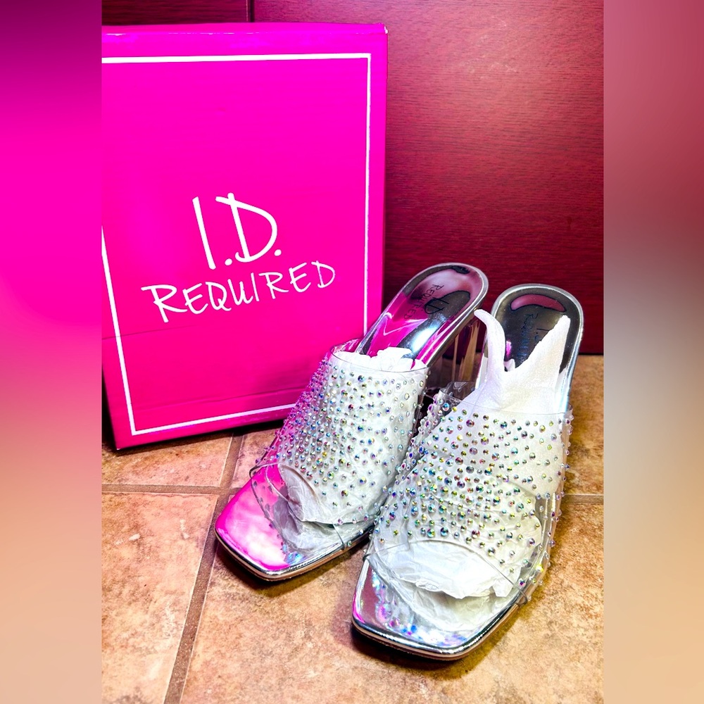 ID Required Clear Heel Women Shoes Sz 7.5